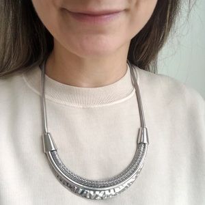 Modern Silver Statement Necklace